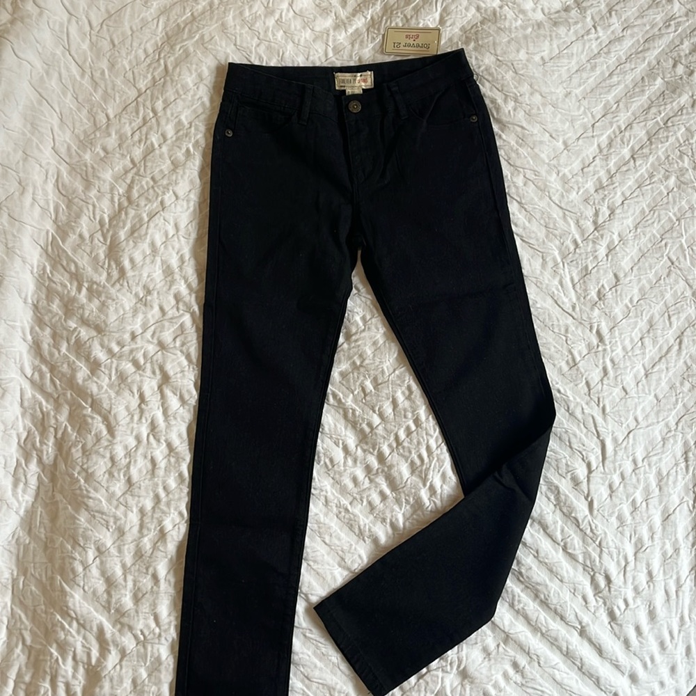 Forever 21 Girls Black Denim Skinny Jeans Size 11/12